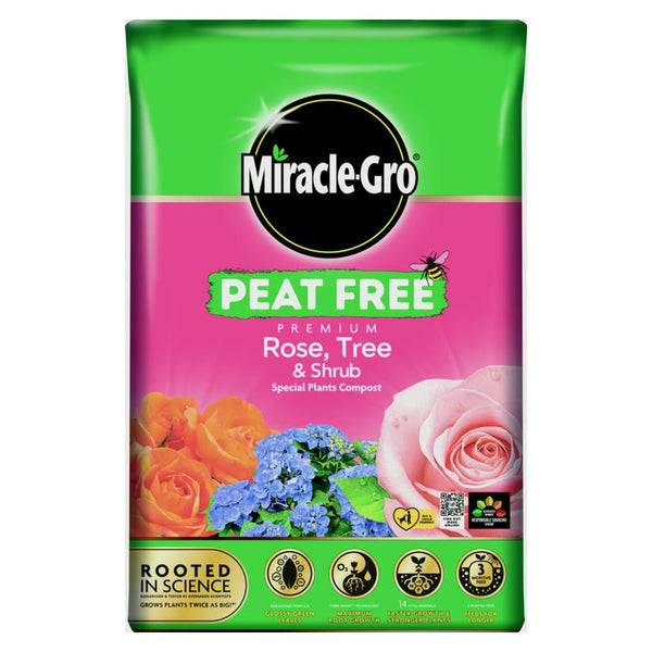 Miracle-Gro Peat Free Rose, Tree and Shrub Compost 40L