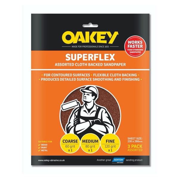 Norton Oakey Superflex assorted sanding sheets 280 x 230mm