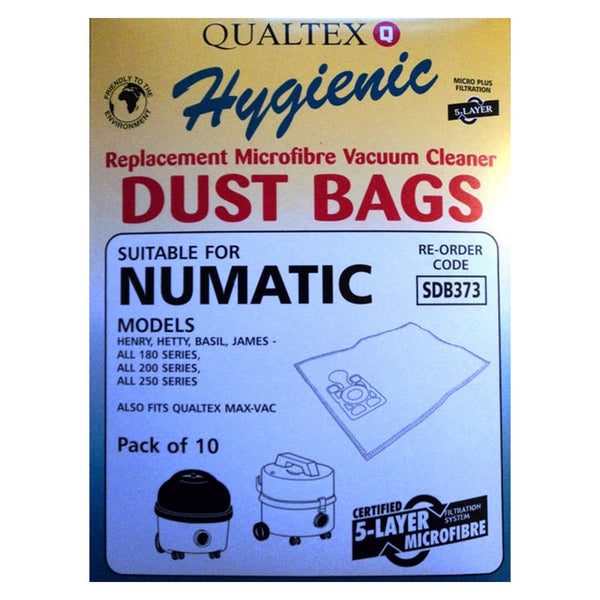 Numatic Henry AS200 microfibre bags, pack of 10
