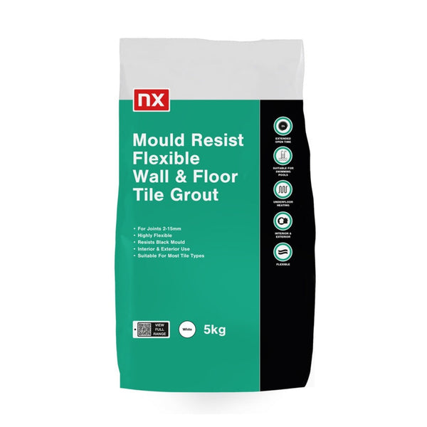 NX Mould Resist Wall & Floor Grout 5kg in white