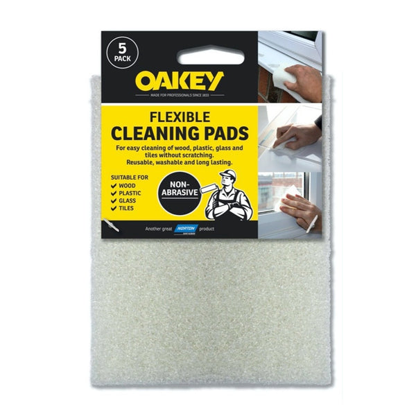 Oakey white hand abrasive cleaning pads pack of 5