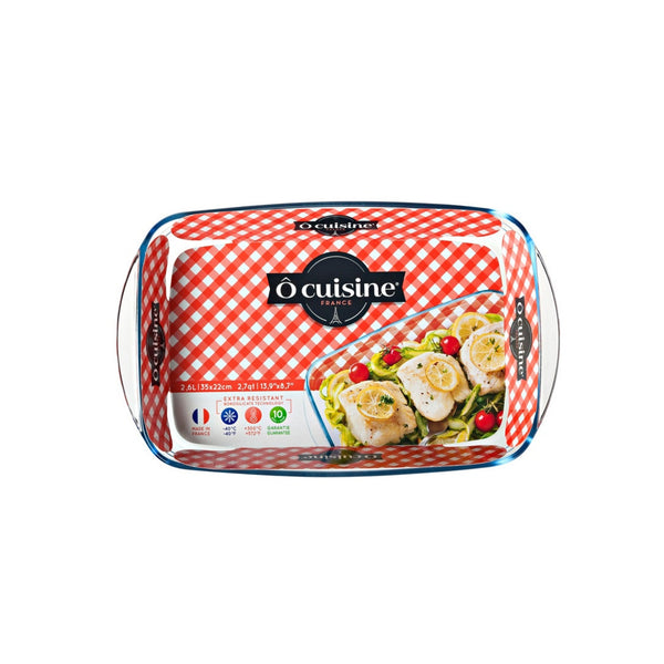 Ocuisine rectangular borosilicate glass roaster 35 x 22cm