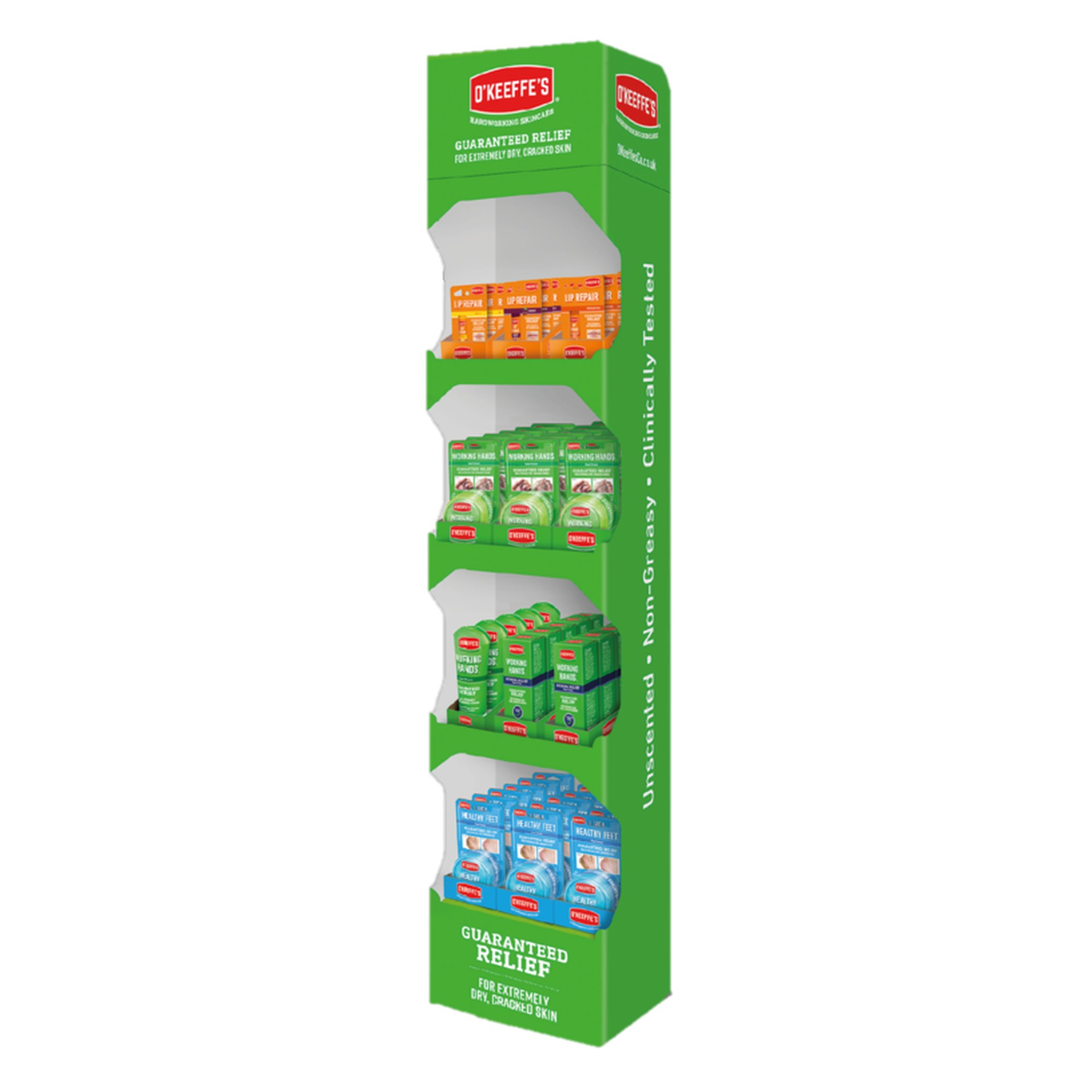 O'Keeffe's Hardwearing Skincare retail display unit