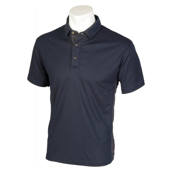 Oriole Unisex Breathable Polo Shirt - XXL Navy/Grey