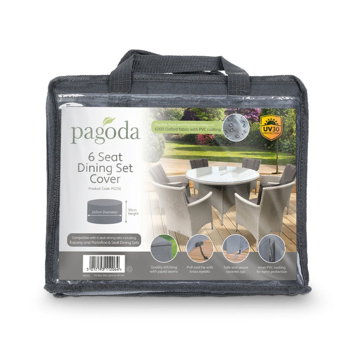 Pagoda 6 seat dining set cover 245 x 90cm