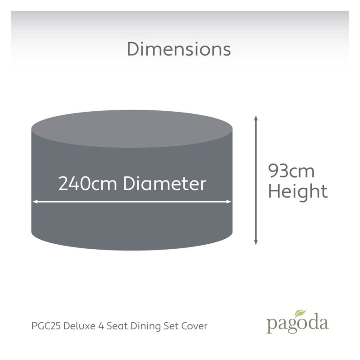 Pagoda Deluxe 4 seat dining set cover 240 x 93cm, view 6