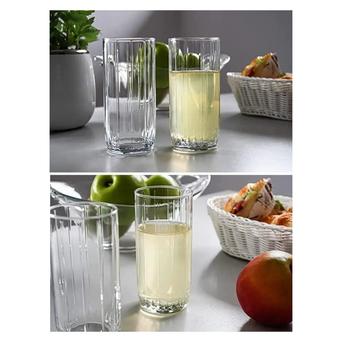Pack of three Pasabahce Leia 310ml long drink glasses
