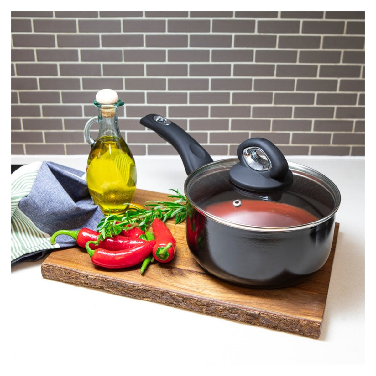 Pendeford 16cm non stick saucepan, view 2