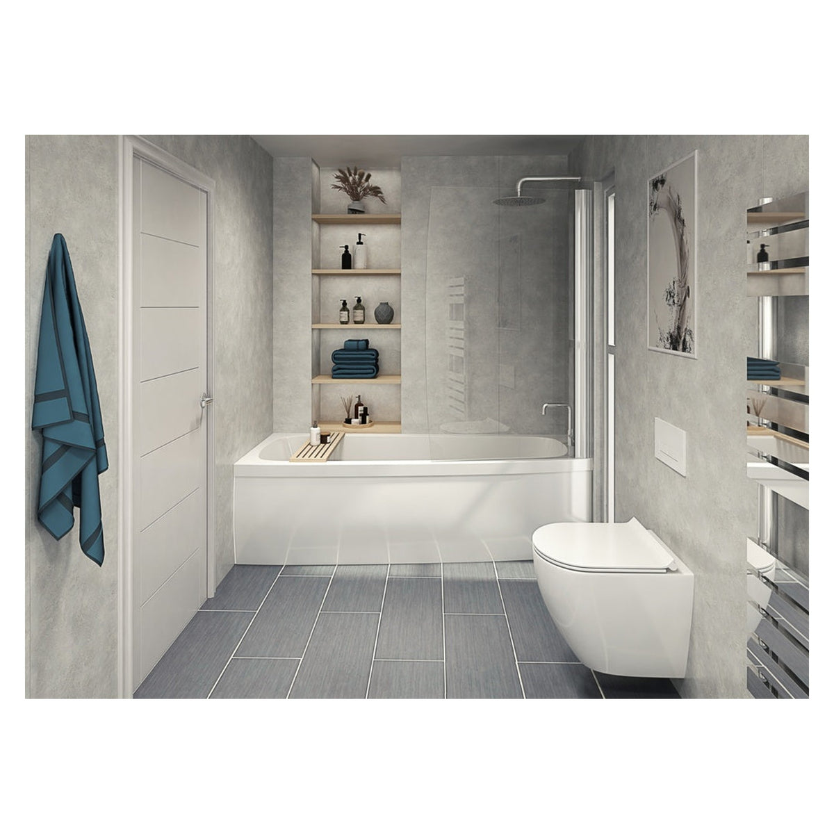 Perform Panel Cloudy Marble bathroom and shower panel