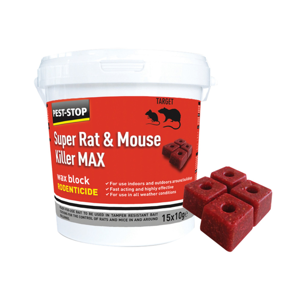 Pest-Stop Super rat and mouse killer blocks 15 x 10g
