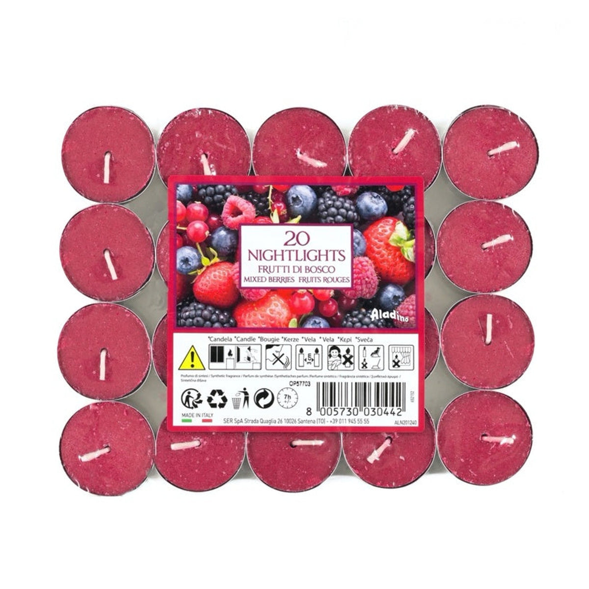 Petali pack of 20 mixed berries nightlights