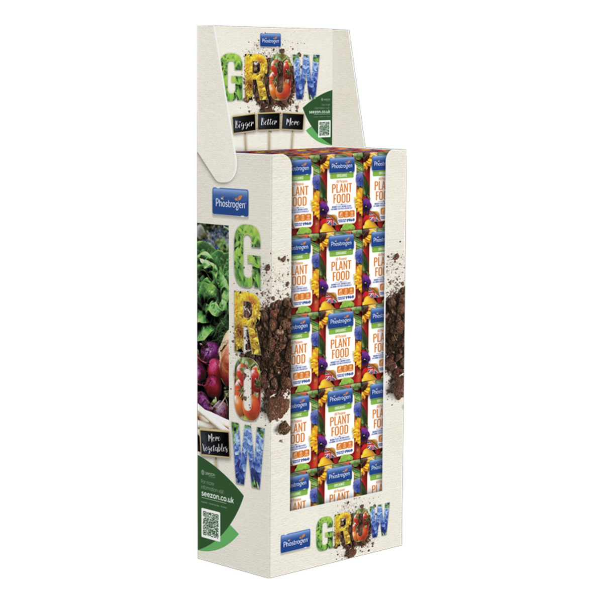Phostrogen all purpose organic plant food display unit of 48