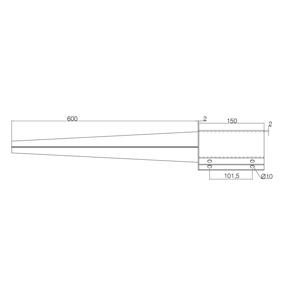 Picardy galvanised bolt grip post spike 75 x 75 x 600mm, view 2