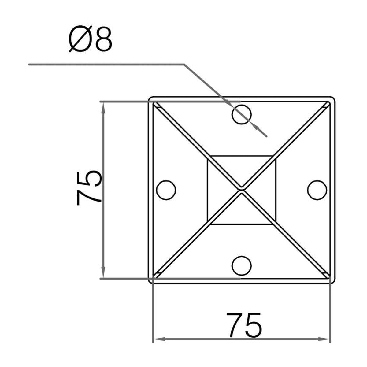 Picardy 75 x 75mm fence grip spike 450mm, view 2