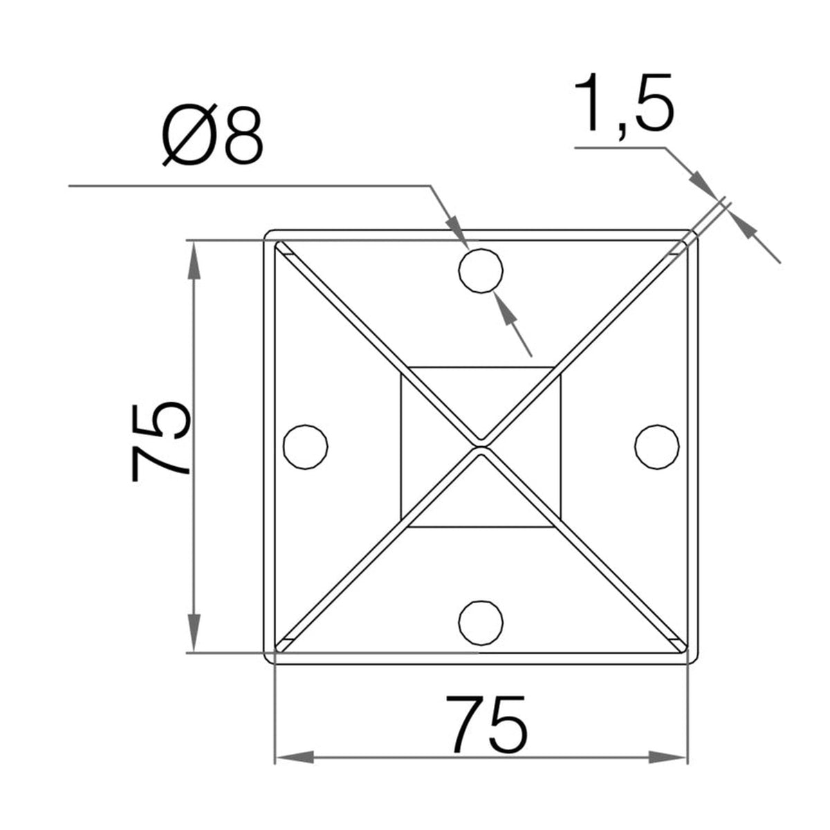 Picardy fence grip post spike 75 x 75 x 750mm, view 2