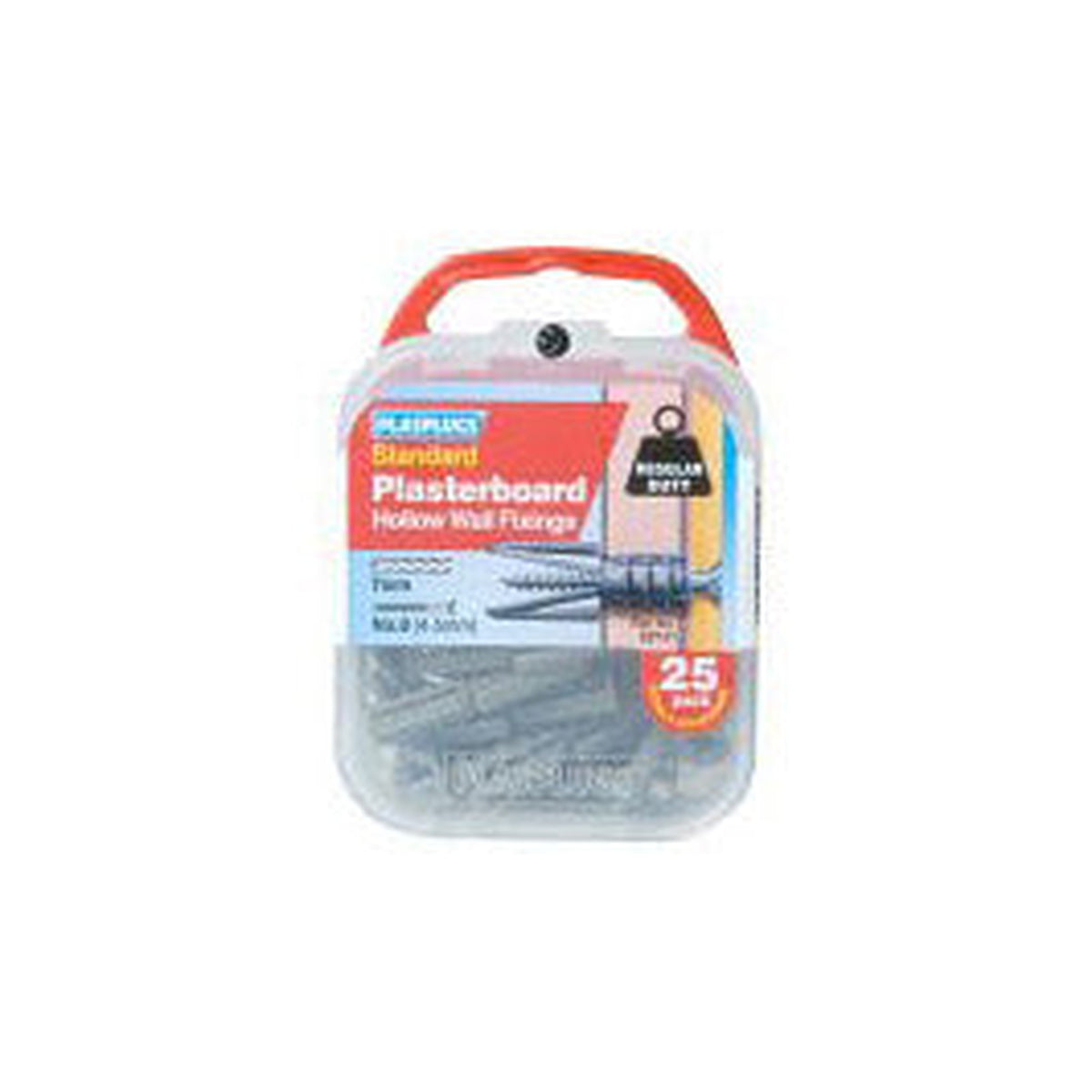 Plasplugs regular duty plasterboard fixings, 25 pack