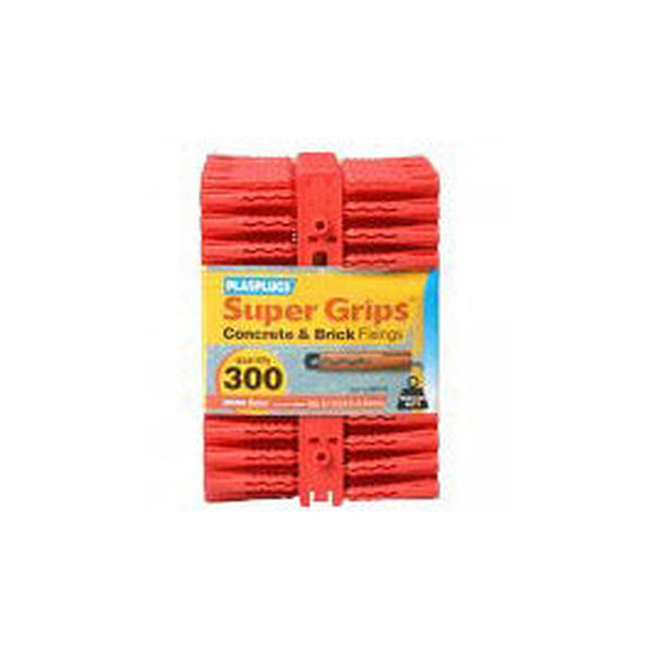 Plasplugs Super Grips red wall plugs trade pack of 300