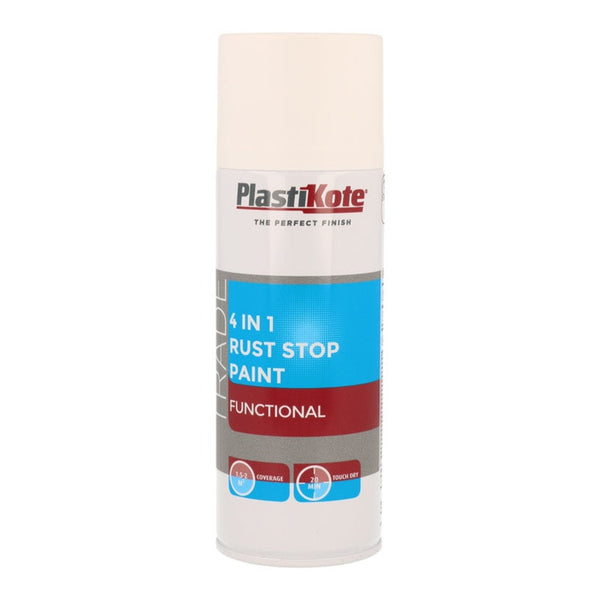 PlastiKote 4 in 1 rust treatment spray 400ml in White