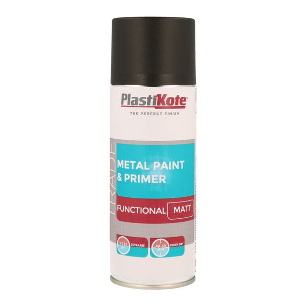 PlastiKote Metal spray paint 400ml in black matt