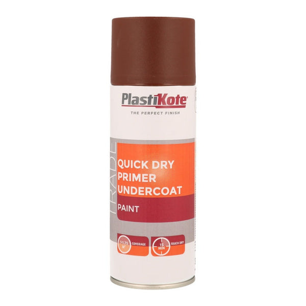 PlastiKote Quick Dry Primer Undercoat 400ml aerosol in Brown