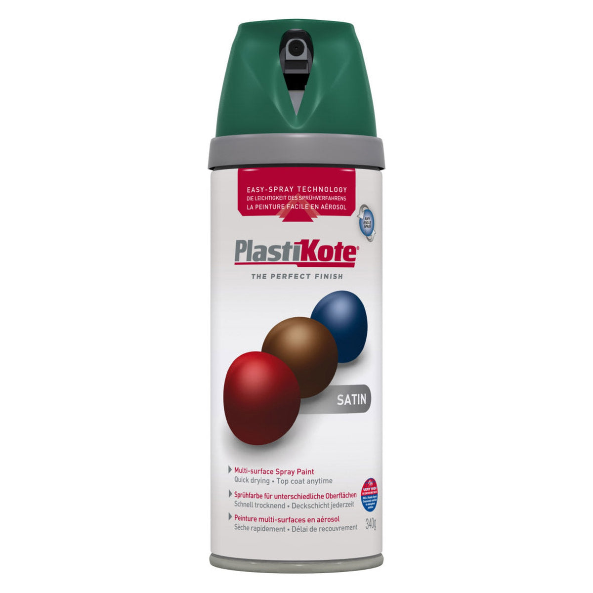 PlastiKote Twist & Spray 400ml can in Hunt Green Satin