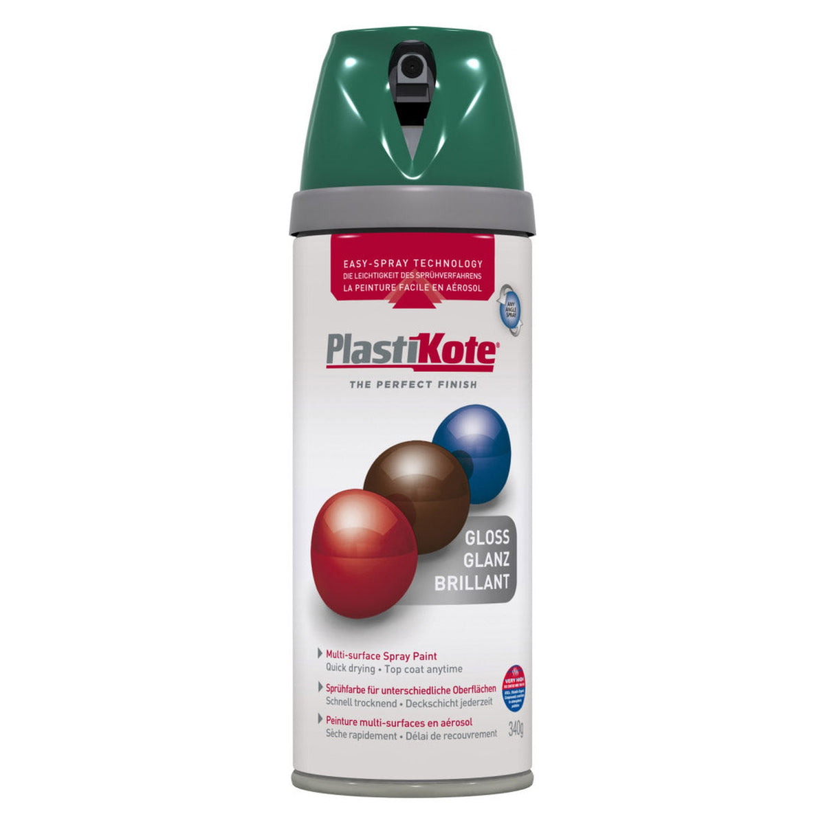PlastiKote Twist & Spray 400ml can in Lawn Green Gloss