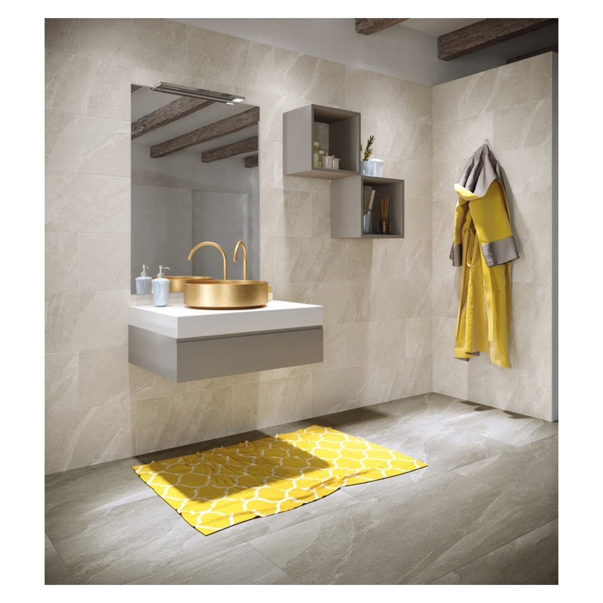 Plus 39 Pietra Ligure Sand porcelain tile 30 x 60cm, view 2