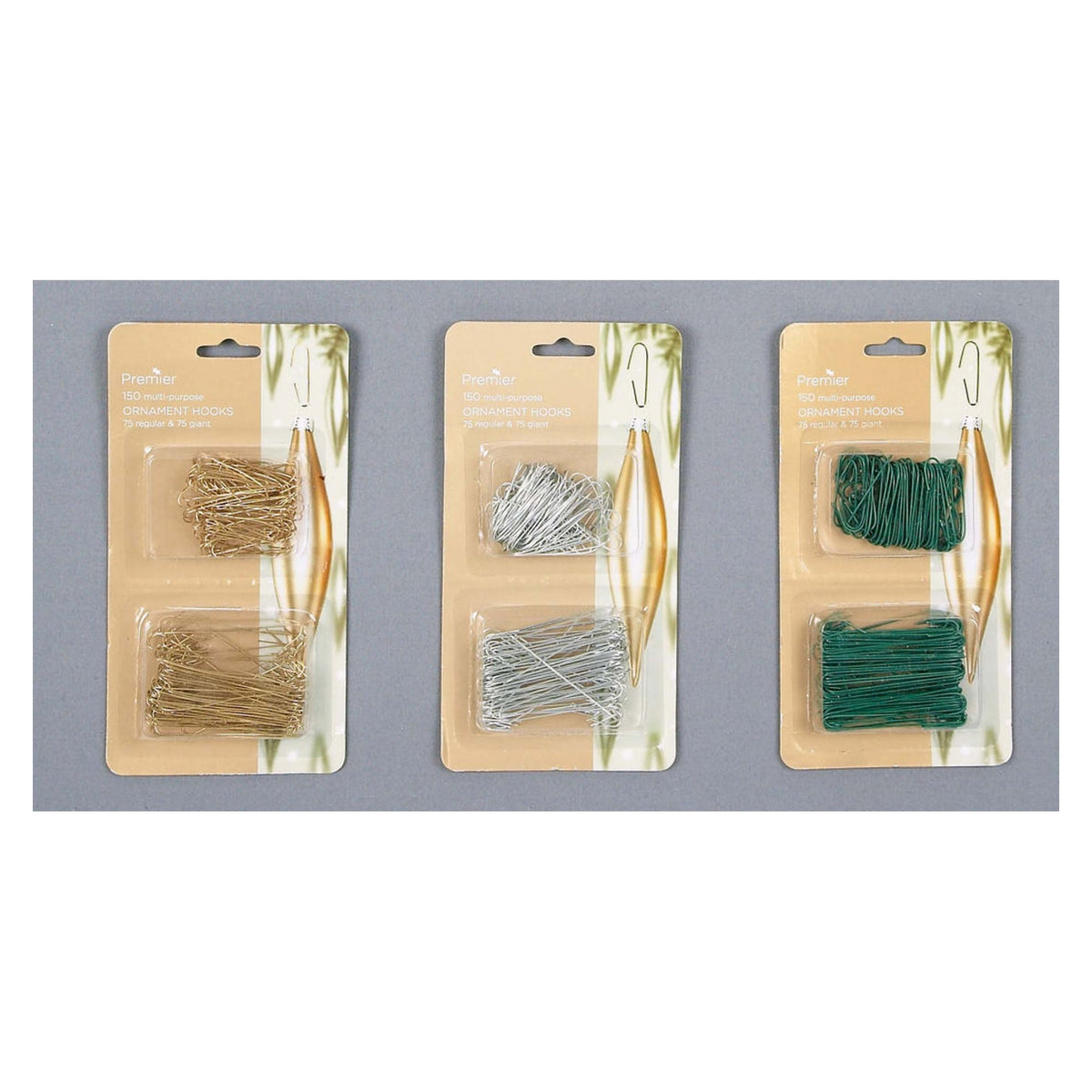 Premier 150 metal Christmas tree ornament hooks