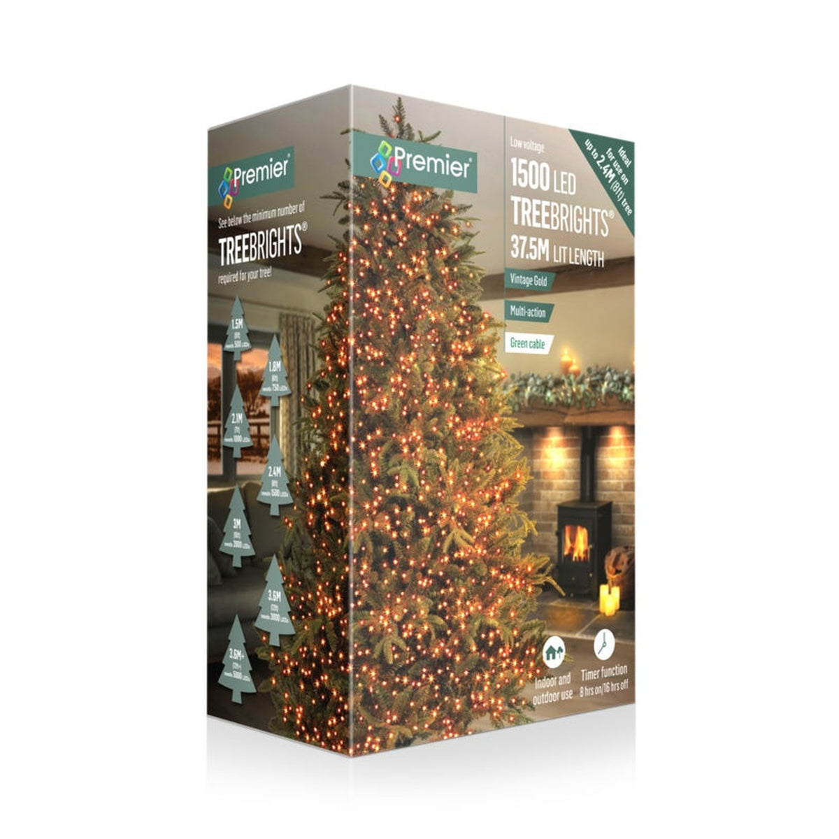 Premier 1500 LED vintage gold TREEbrights with timer