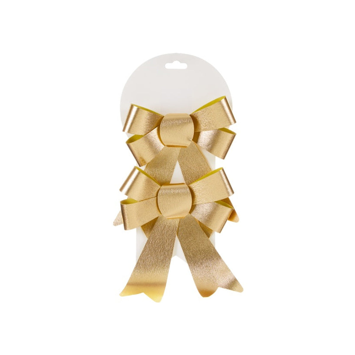 Premier carded pair of 17cm gold Christmas bows