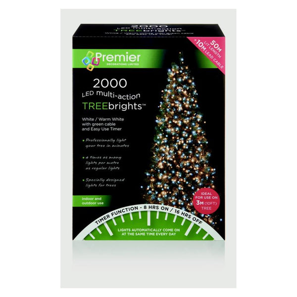 Premier 2000 LED Treebrights with timer in white and warm white