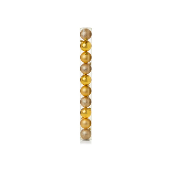 Tube of 10 Premier 60mm gold shatterproof baubles
