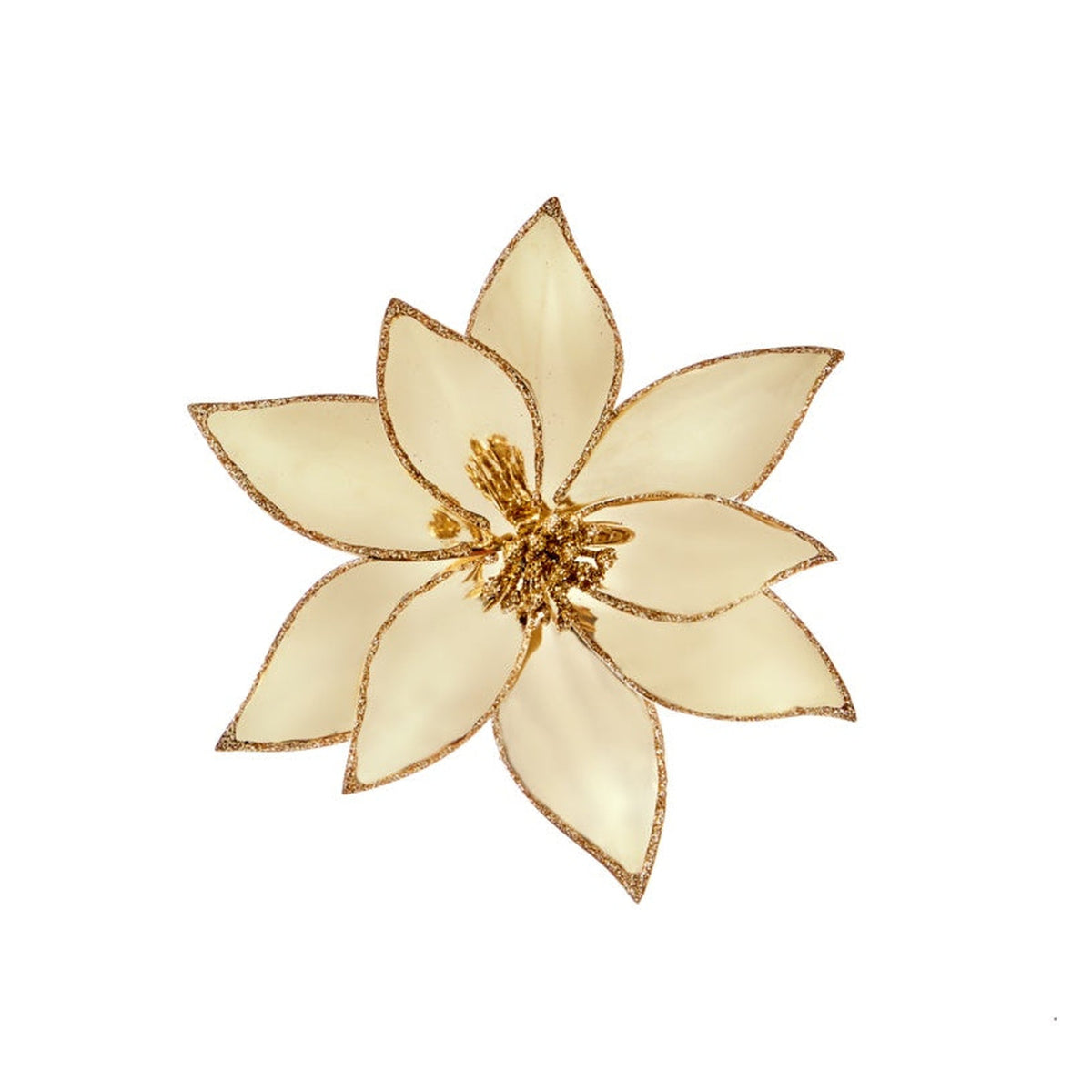 Premier champagne gold metallic poinsettia, 20cm