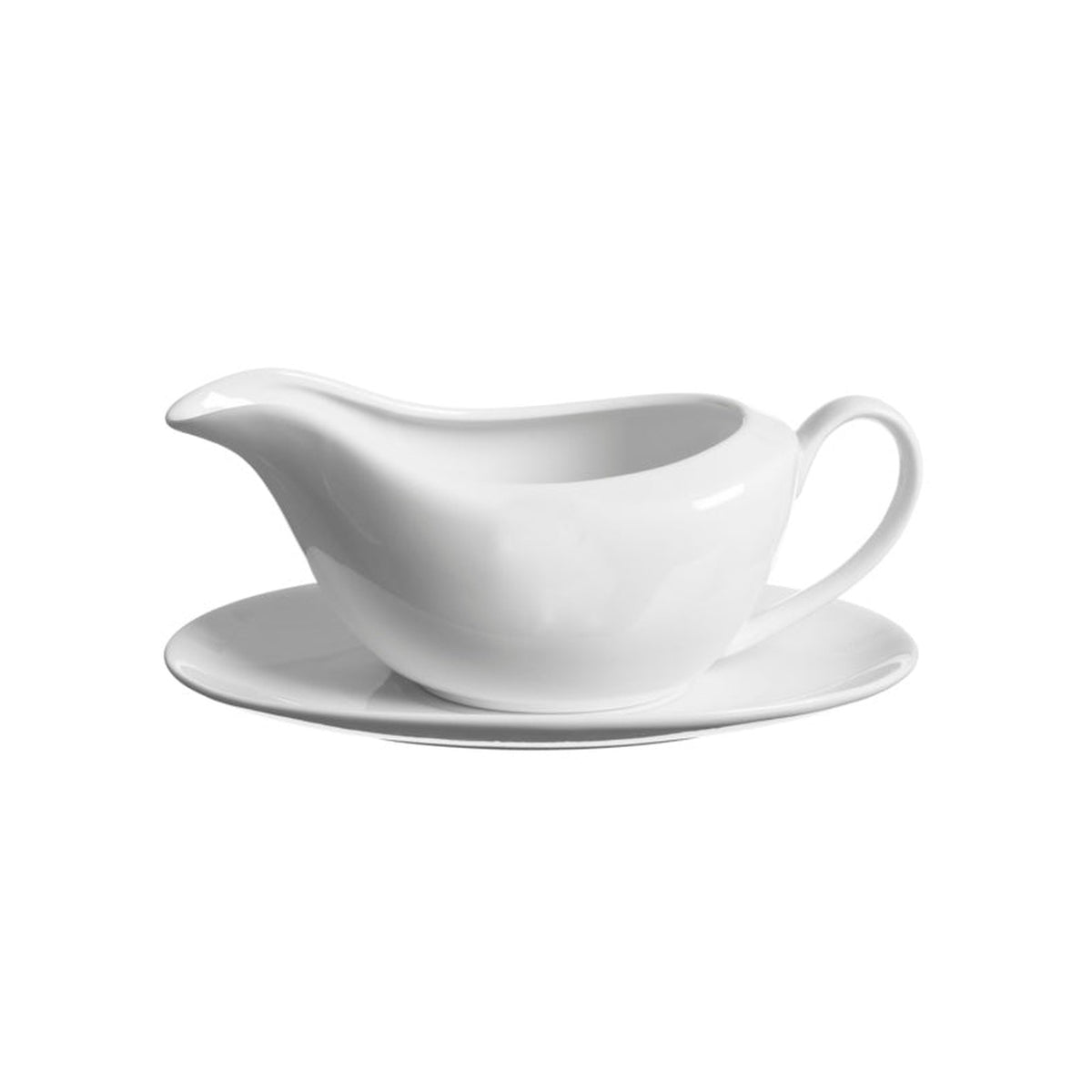 Price & Kensington Simplicity white porcelain gravy boat and saucer