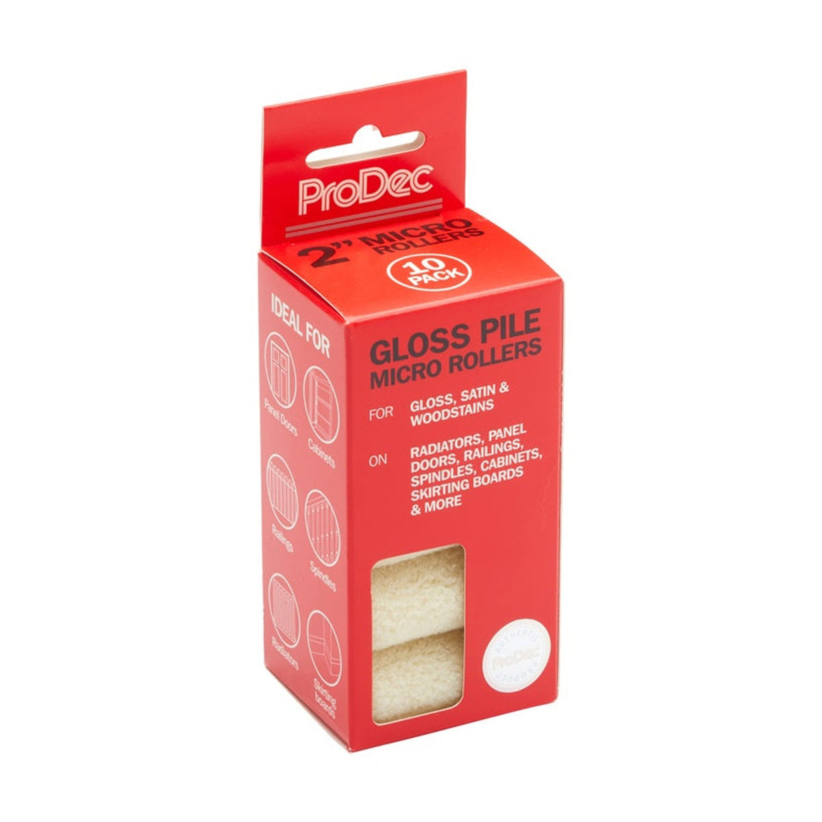 ProDec 2 inch gloss pile micro rollers, pack of 10