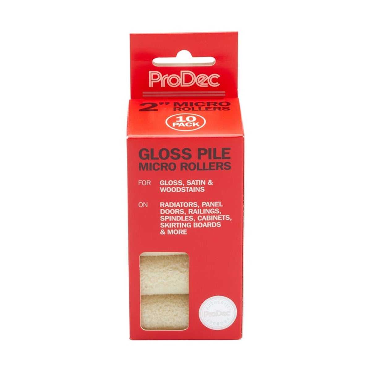 ProDec 2 inch gloss pile micro rollers, pack of 10, view 2