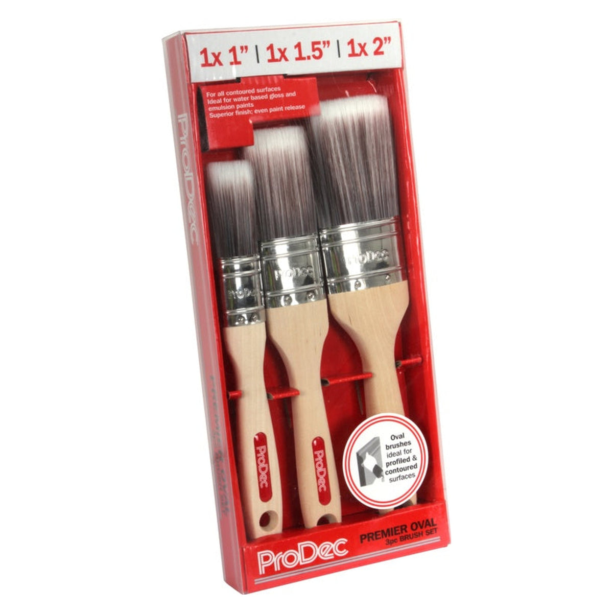 ProDec Premier oval paint brush set, 3 piece, view 2