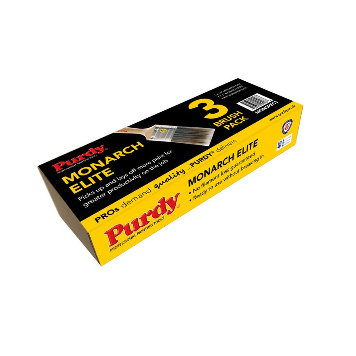 Purdy Monarch Elite set of three paint brushes