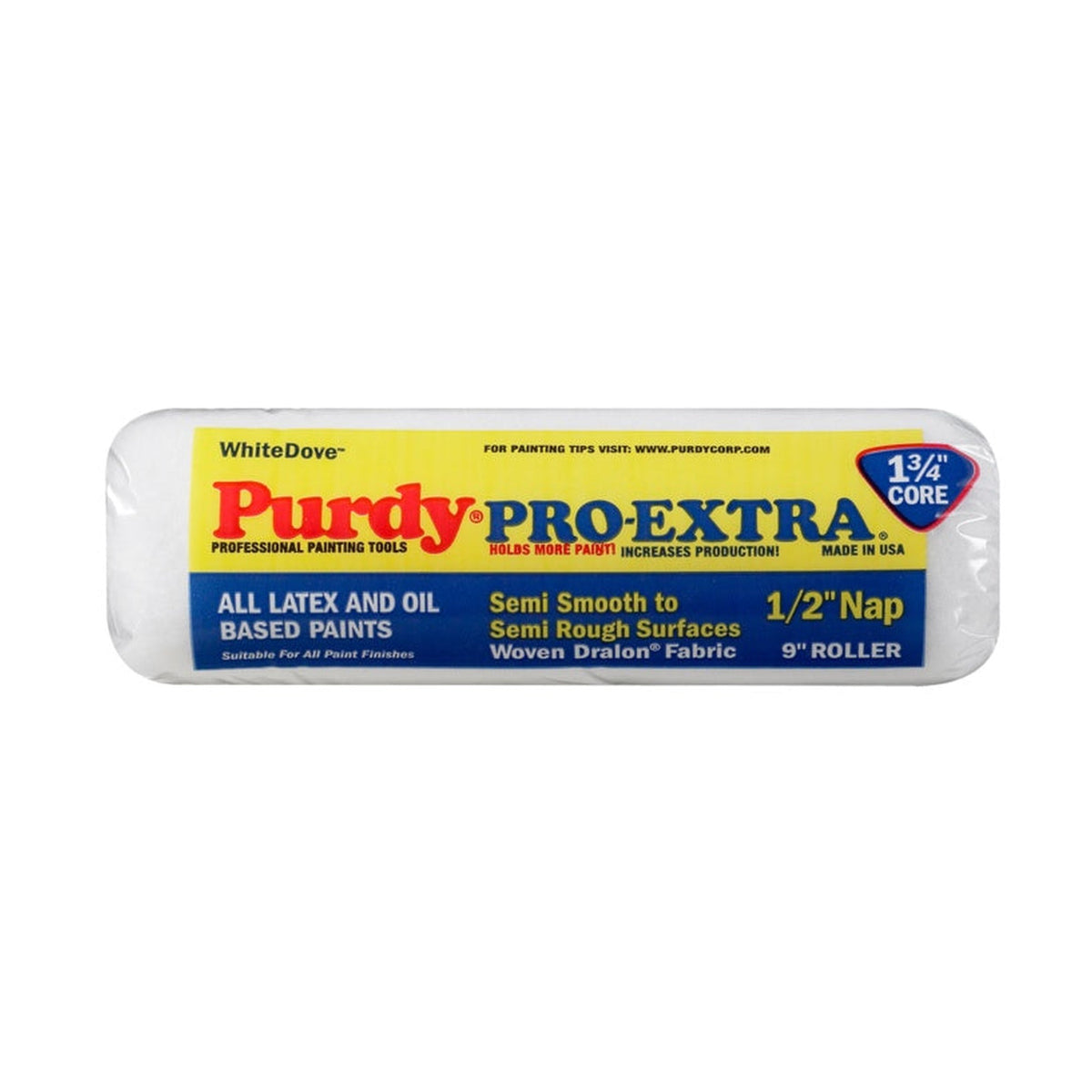 Purdy White Dove P-X 9 inch roller sleeve with 0.5 inch nap