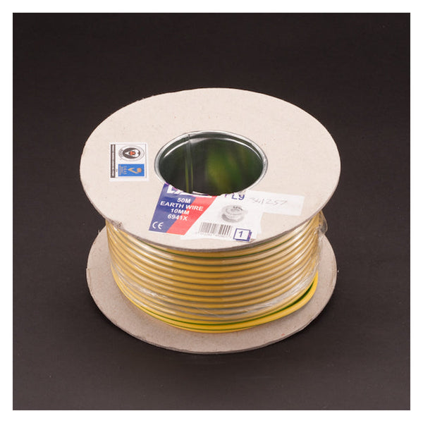 PX BASEC 10mm green and yellow 1 core cable 50m