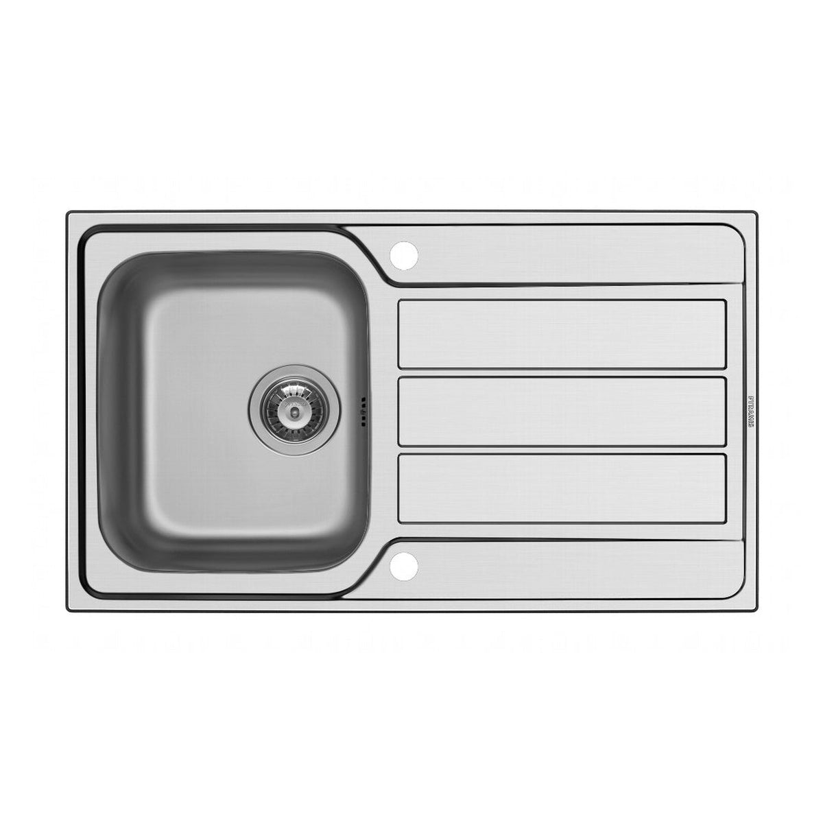 Pyramis Athena stainless steel single bowl inset sink