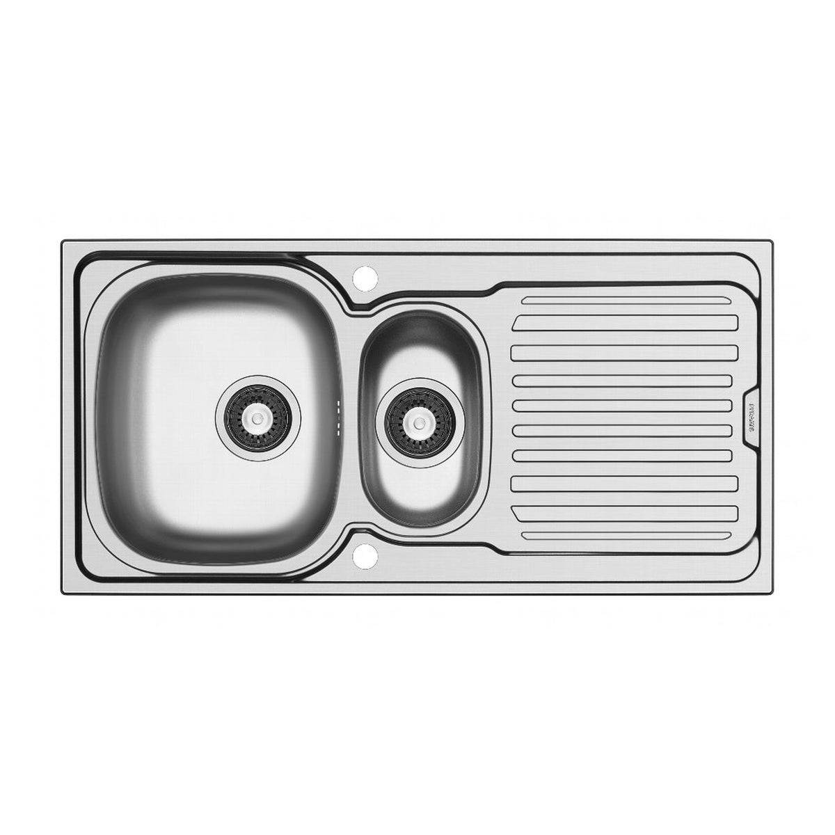 Pyramis Aurora reversible 1.5 bowl stainless steel sink