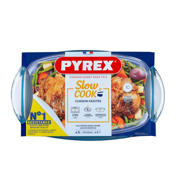 Pyrex Slow Cook rectangular 6.7L casserole dish with lid