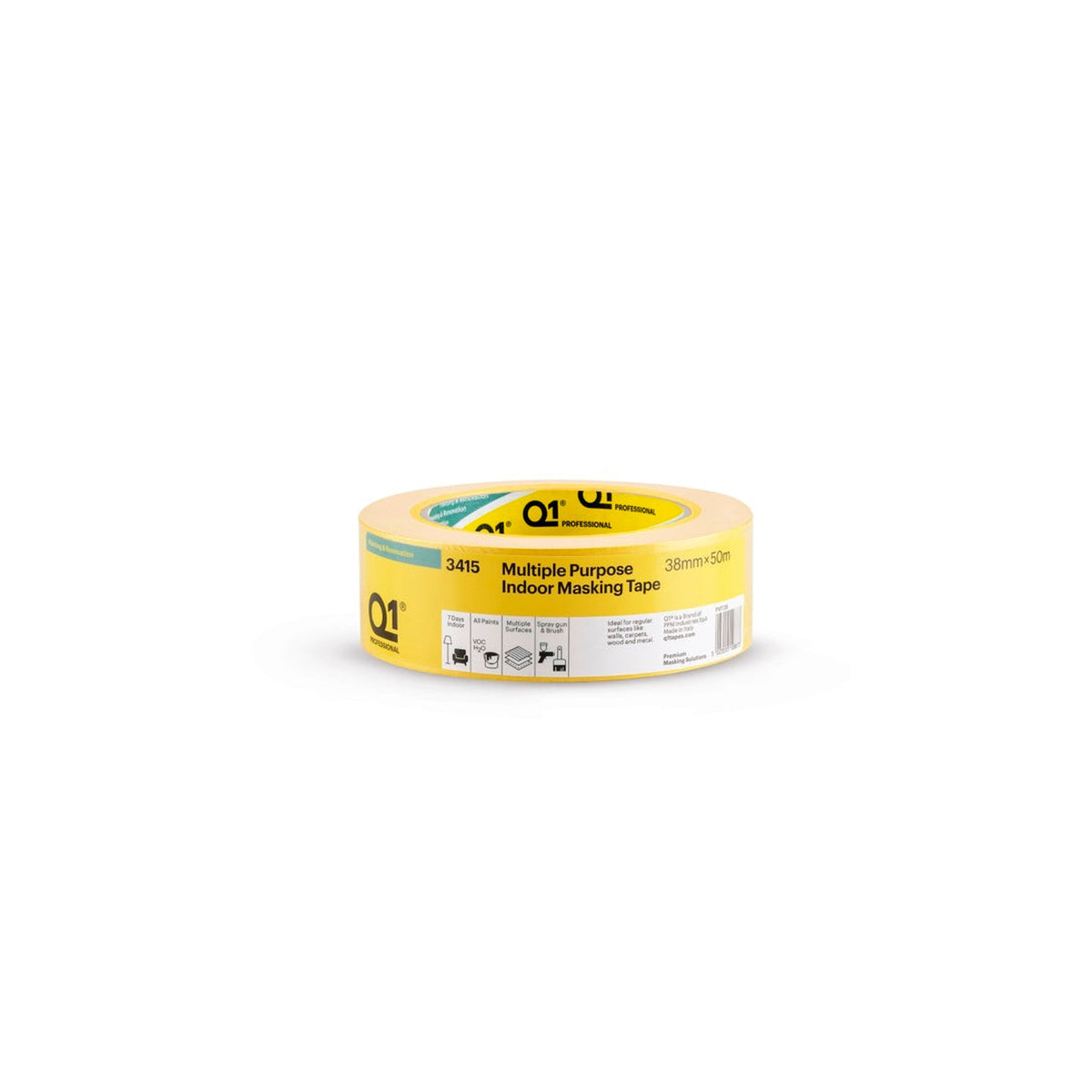 Q1 multi purpose indoor masking tape 38mm x 50m roll