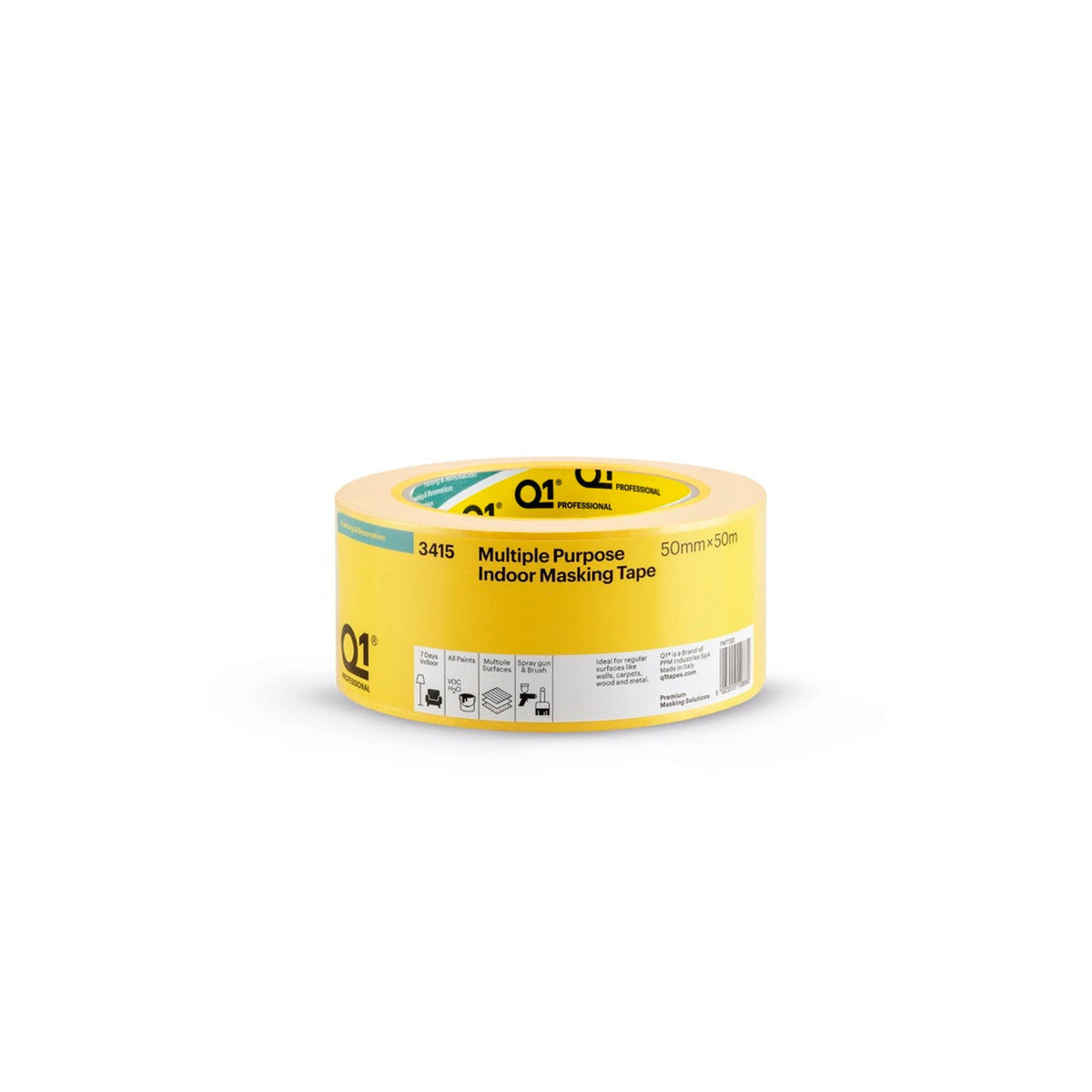 Q1 multi purpose indoor masking tape 50mm x 50m roll