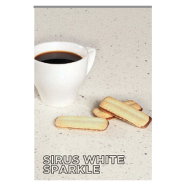 White Sparkle quartz worktop slab 3.2 x 1.6m, 30mm thick