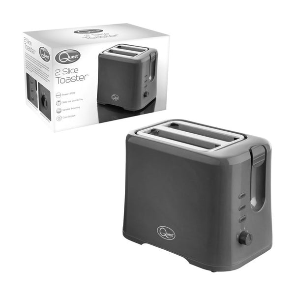 Quest grey 2 slice toaster