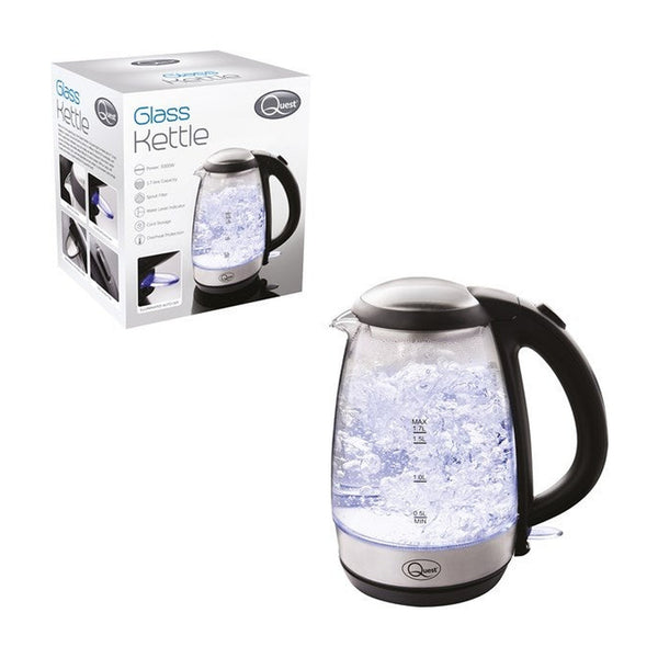Quest fast boil glass kettle 3000W 1.7L