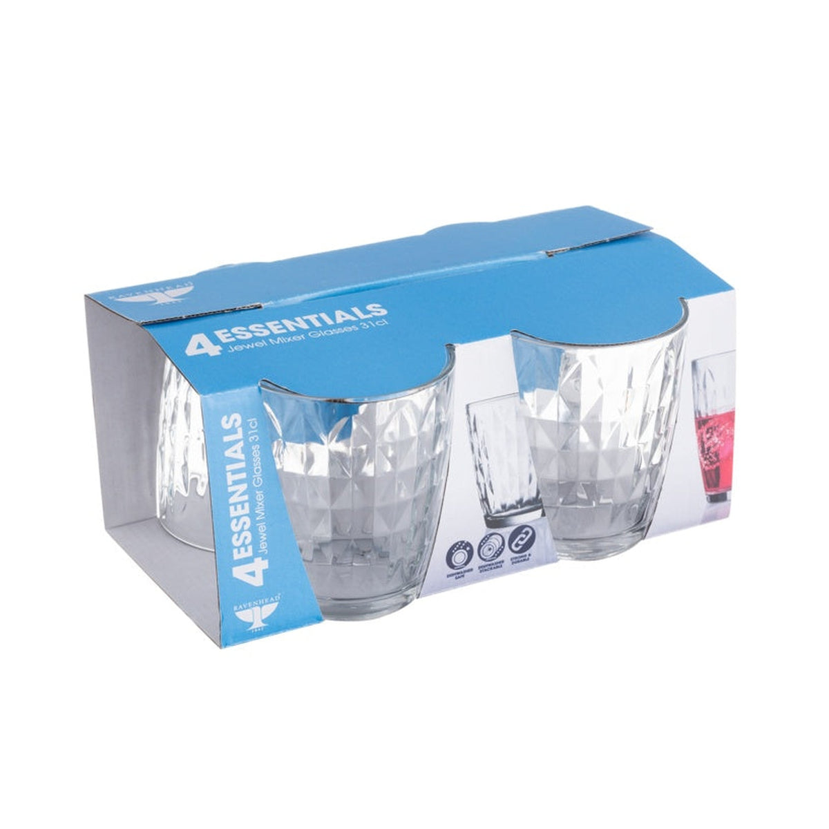 Set of 4 Ravenhead Essentials Jewel hiball glasses, view 3