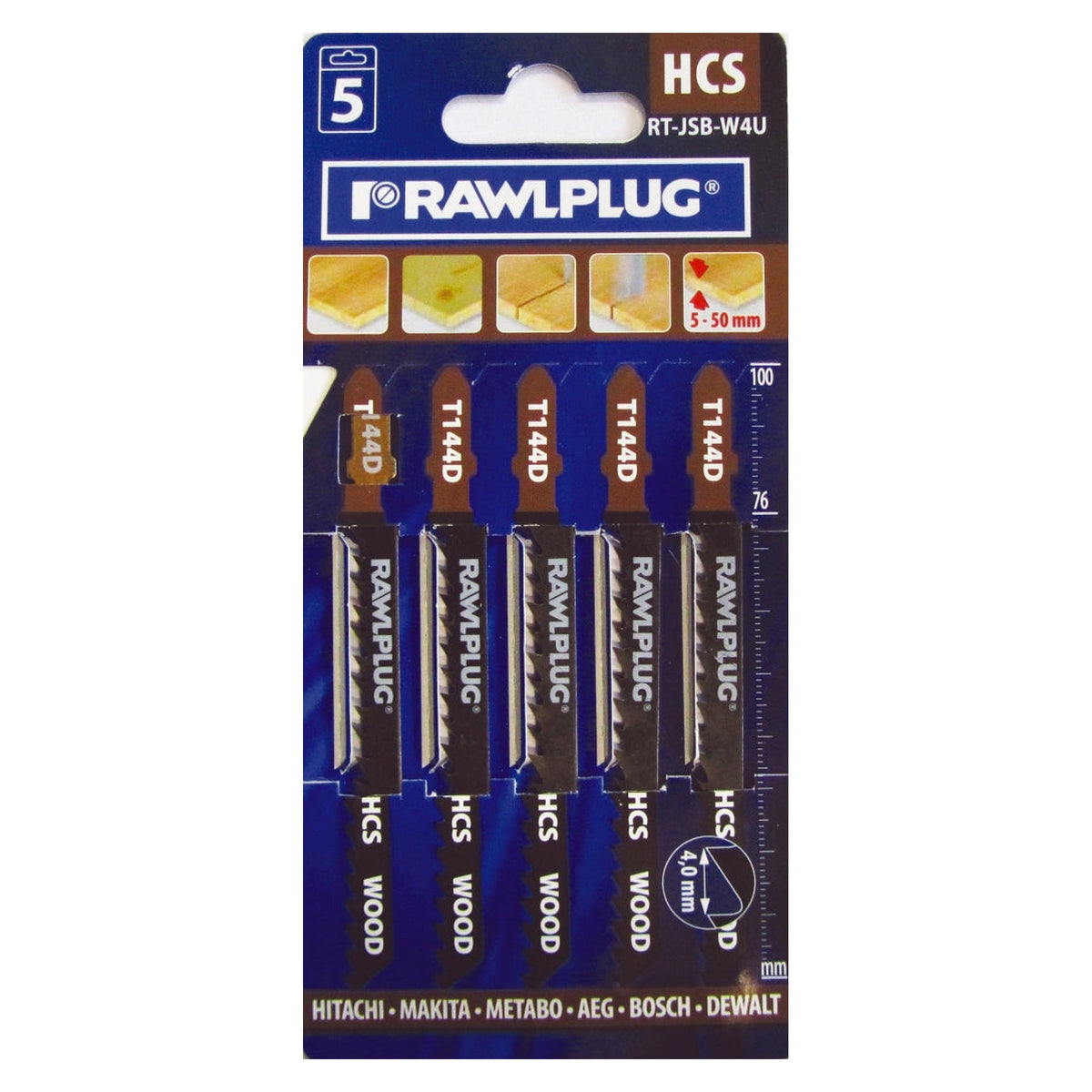 Rawlplug universal jigsaw blades for wood pack of 5